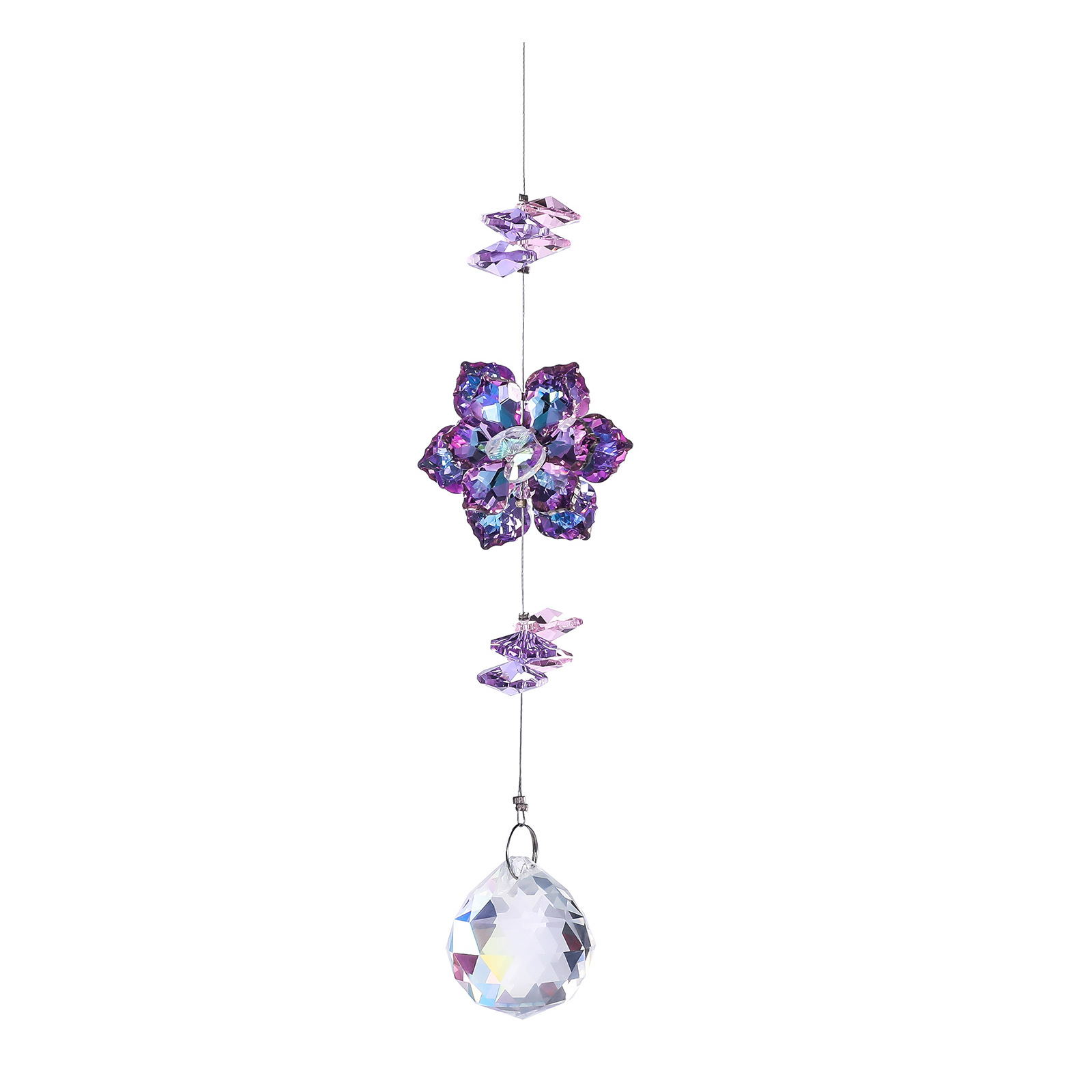 Flower Pattern Simple Style Style Simple Style Flower Crystal Crystal Suncatcher Wind Chime Wall Art