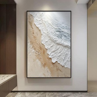 Dafen Oil Painting Village Wave Cream Texture Hanging Painting Abstract Living Room Entrance Decorative Painting Sofa Background Mural