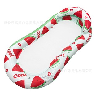 Cross-Border Water Sports Single Floating Lounge Chair Environmentally Friendly Pvc with Cushion Fruit Pattern Sequin Inflatable Floating Row