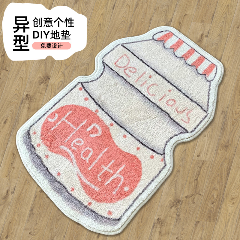 특별한 모양의 카펫 맞춤형 창조적 인 성격 패턴 맞춤형 인쇄 카펫 두꺼운 캐시미어 욕실 도어 매트