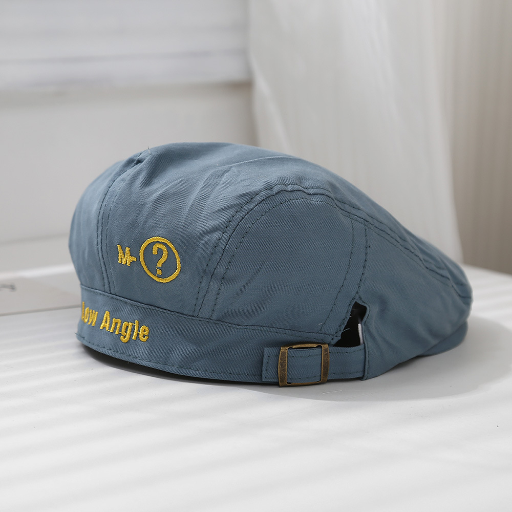 Niños y niñas japoneses primavera y otoño anti-sombrero hacia adelante primavera de moda nicho letras bebés boca de pato boina retro verano