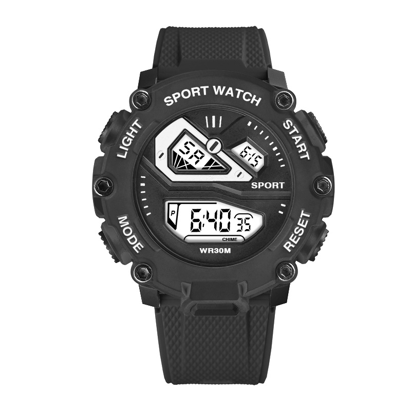 Nuevo reloj electrónico juvenil de moda para hombres de moda multifunción reloj despertador luminoso reloj electrónico al por mayor