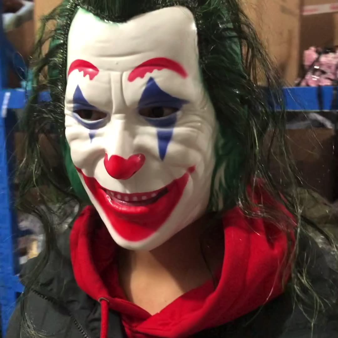 Halloween divertido payaso COS mascarada cara completa horror máscara de miedo casa embrujada sala de escape guión matar