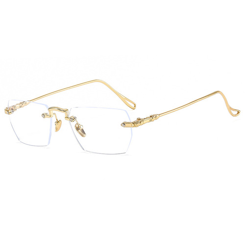 High-end versatile anti-blue light reading glasses, high-definition metal flat rimless glasses for women with myopia frames