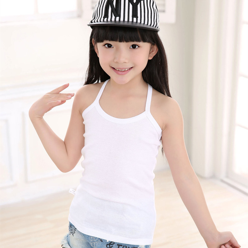 Camiseta de algodón para niños en forma de I para niñas pequeña camisola para niños ropa interior para niñas de verano
