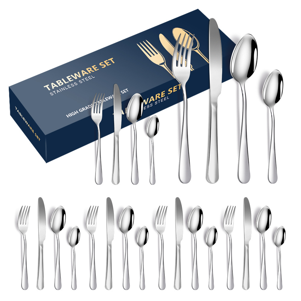 4 구성 요소 6 명 24 조각 세트 실버