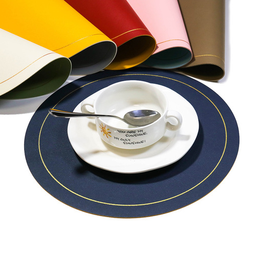 Cross-border exclusive high-style contrast-color coffee cup, round Western-style placemat, heat-insulating coaster, table mat, and anti-scald tea cup pad