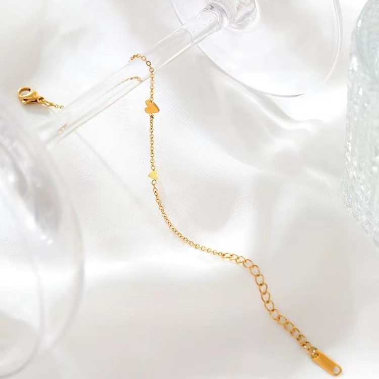 El amor exquisito de acero de titanio tobillas de mujeres lujo ligero nicho de alta calidad cadena de pie no se desvanece de color joyerías de chicas calientes