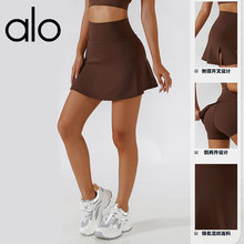 Alo yoga新款瑜伽短裙透气速干短裤跑步健身网球防走光运动裙