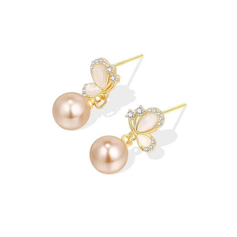 @Oferta especial @ Joyería elegante pendientes simples con lazo de perlas pendientes de moda versátiles de alta gama para mujer pendientes al por mayor