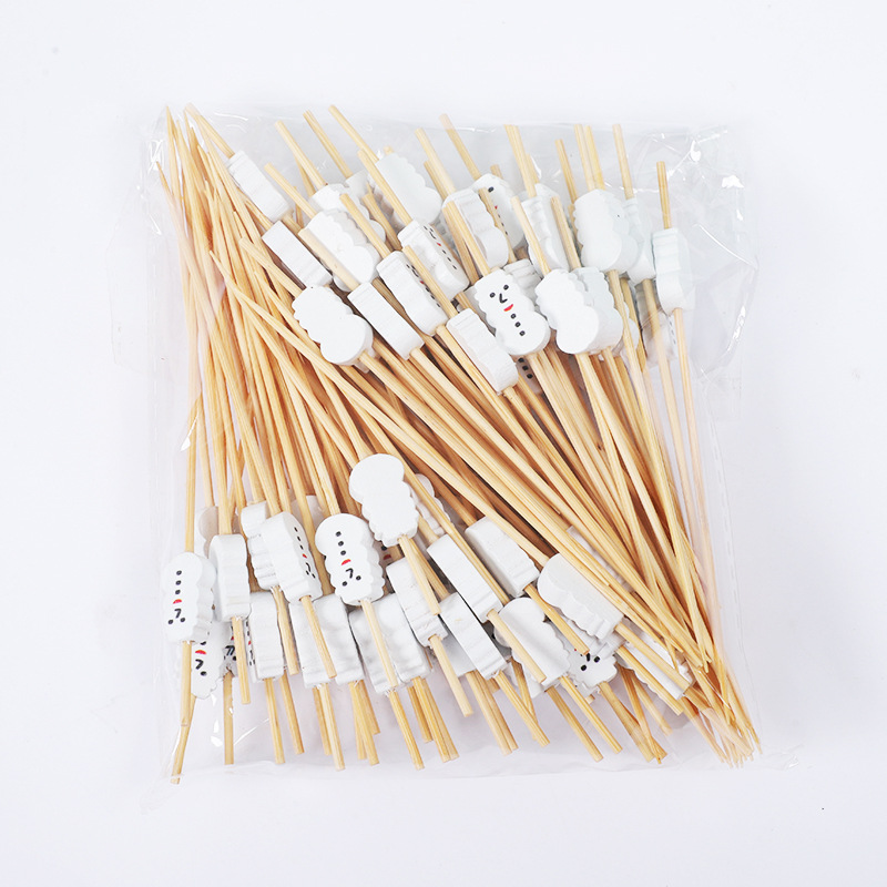 Signo de fruta desechable lindo florecita fresca bolita color postre sushi hamburguesa arte fruta palo de bambú al por mayor