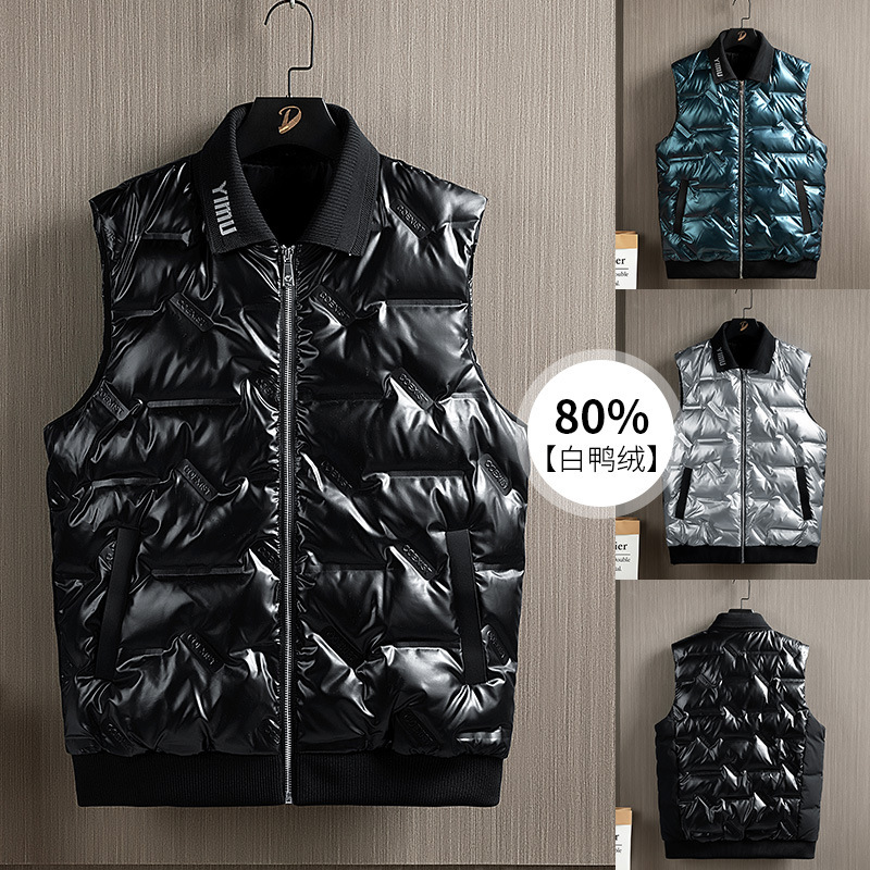 국경 간 전자 상거래 가을과 겨울 남자 80 화이트 크로우 벨벳 조끼가 두껍게 냉방 따뜻한 방풍 민소매 조끼 남성