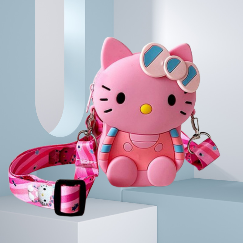 kt 고양이 전신 실리콘 동전 지갑 핑크