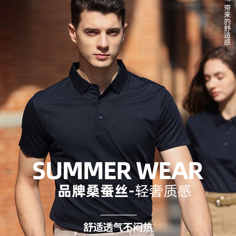 Camiseta Cultural de Manga Corta, Transpirable, No se Deforma, No se Forma Pelusa, Color Sólido, para Equipo, Publicidad, Uniforme de Trabajo, Polo, Personalizable