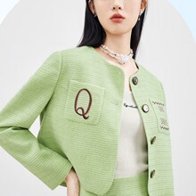 新款秋冬现货小香风面料布300g梭子粗纺加厚舒适服装布料一件代发