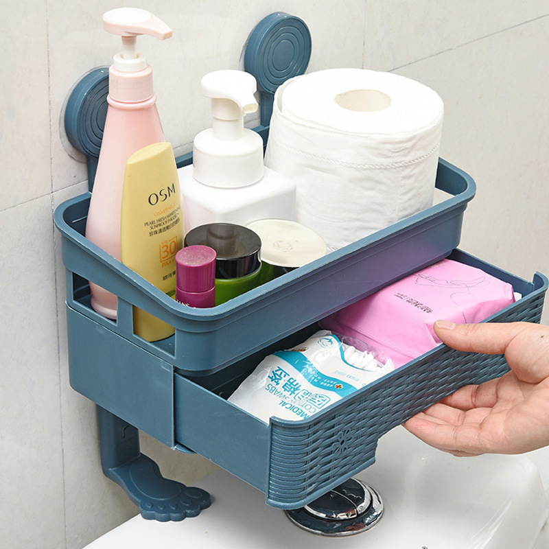トイレ多機能二重トイレ収納棚引き出し収納棚穴なし壁ティッシュ箱雑物棚|undefined