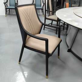 批发高端星级豪华酒店包间餐厅大厅大电动餐桌搭配实木白蜡木椅