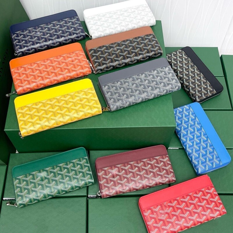 Factory Direct Sales of the New Goyard Dog Tooth Bag Long Zipper Wallet, Multifunctional, Fashionable, Lightweight, Men's and Women's Coin Purse Factory Direct Sales of the New Goyard Dog Tooth Bag Long Zipper Wallet, Multifunctional, Fashionable, Lightweight, Men's and Women's Coin Purse