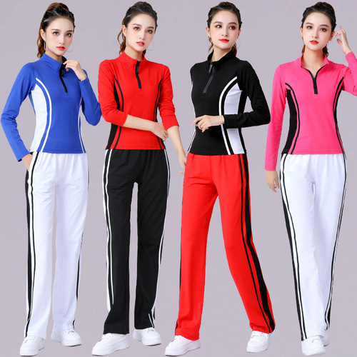 Mumu Tida Spring and Autumn Square Dance New Style Clothing Long Sleeve Sports Fitness Suit Set Famous Person Drag Race Dancing Clothes for Women