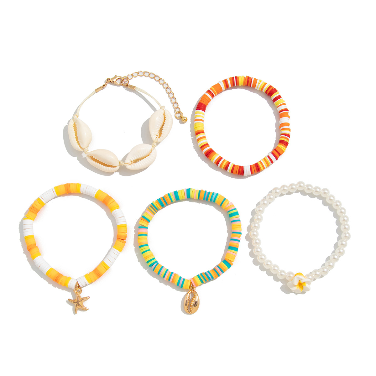 15g Weight Shell Pendant Material Bracelets Classification soft clay Chain Material Beaded Chain Chain Type 1 Set Quantity Holiday Occasion CCB, Imitation Pearl, soft clay Material Shell Pattern All Seasons Season Women's Gender Plating Design Beach Style Beach Shell CCB Imitation Pearl Soft Clay Beaded Chain Beaded Bracelets Wholesale 16