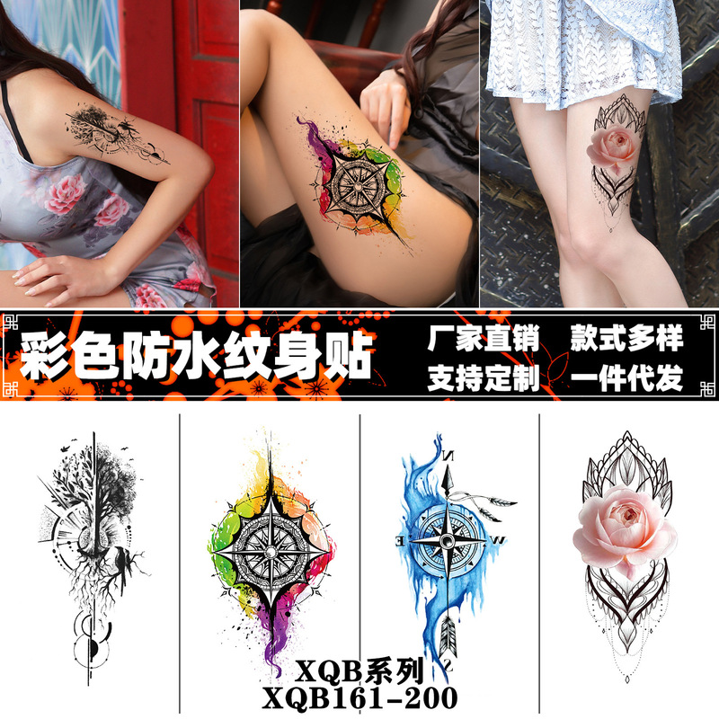 On behalf of wholesale sexy cute color tattoo stickers simulation flowers color animal black and white water transfer tattoo stickers
