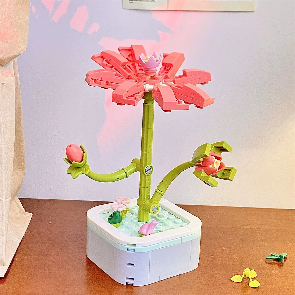 Конструктор (Diamond Horse) букет из кубиков DIY, миниатюрные цветы, подарок на день рождения