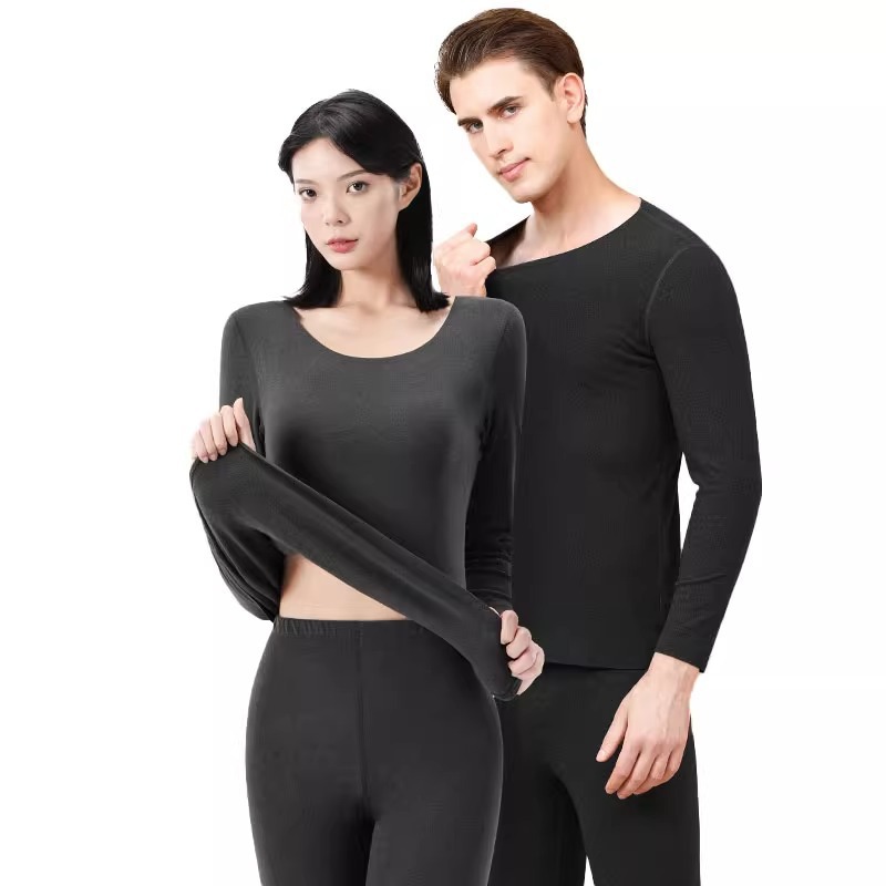 Prendas interiores cálidas sin marcas de ternilla para hombres primavera y otoño delgadas calentamiento espontáneo térmico base chaqueta de primavera pantalones de primavera conjunto
