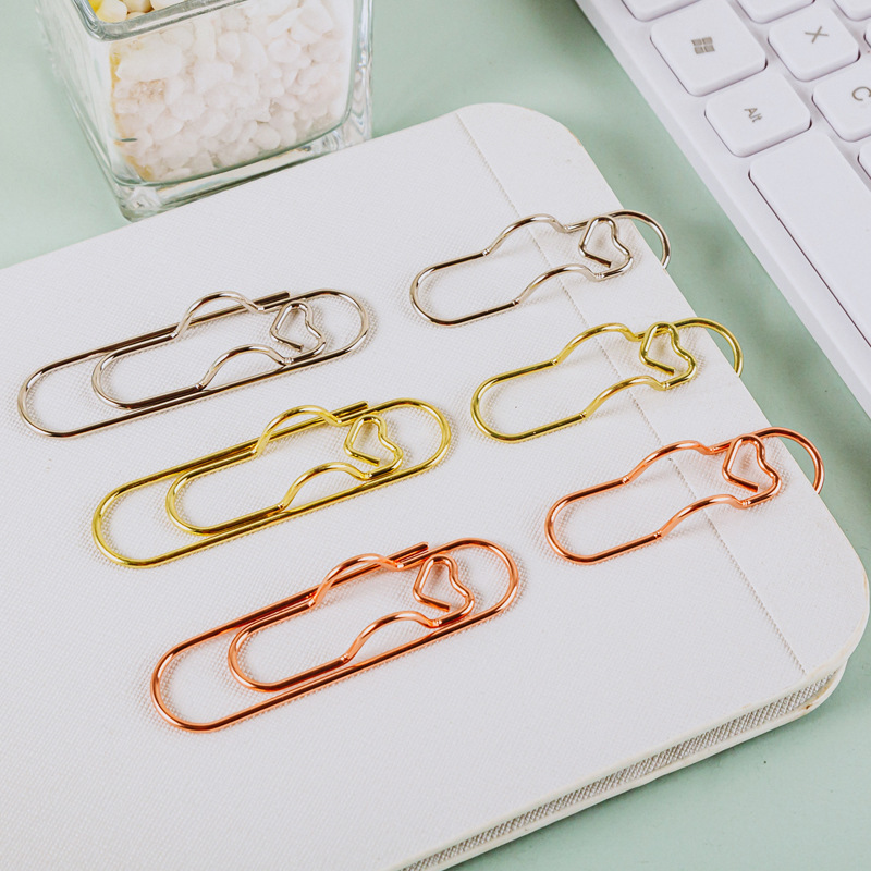 Multifunctional Metal Love Pen Clip Pad Buckle Writing Stationery Notebook Accessories Fixed Holder Pen Clip Pen Hanger
