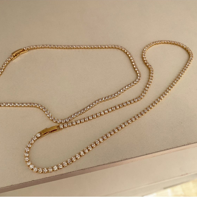 Fashion Solid Color Copper Inlay Zircon Womenu0027S Bracelets Necklace 1 Piece