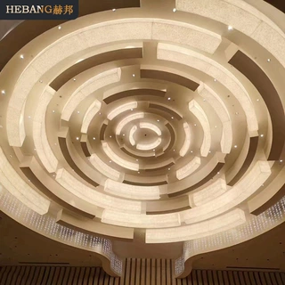 酒店大堂艺术灯具定制仿云石吸顶灯寺庙婚庆灯来图订制创意造型灯