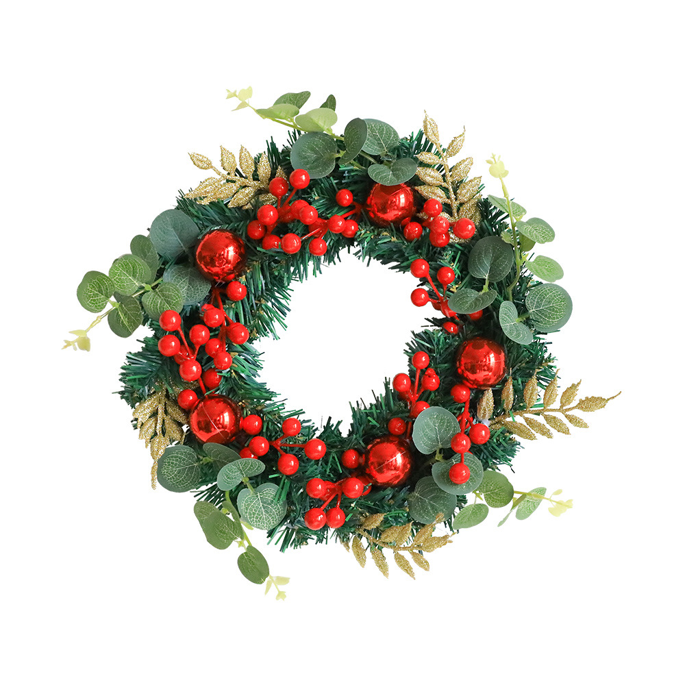 Guirnalda de Navidad 40cm Berry decorativo Garland eucalipto hoja verde planta Garland decoración de la puerta decoración transfronteriza