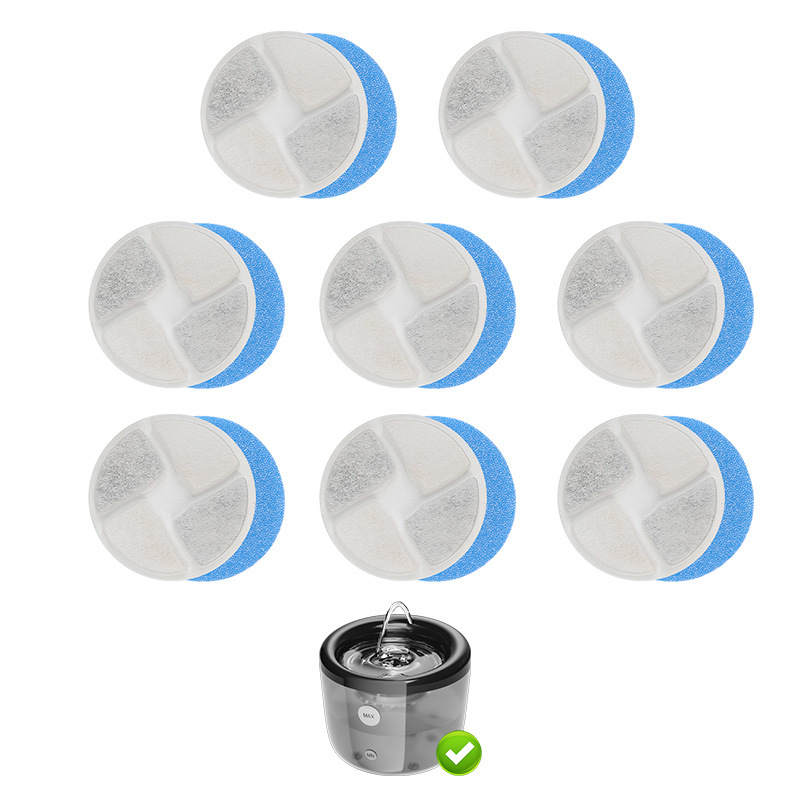 Dispensador de agua para perros y gatos, filtro de algodón, carbón activado, adecuado para una variedad de bebederos para mascotas, filtro de impurezas del cabello, agua de circulación