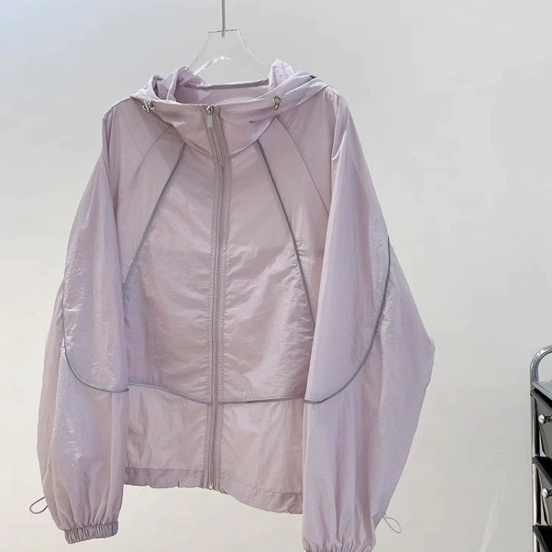 Куртка для защиты от солнца oversize, дышащая летняя кардиган-куртка с капюшоном