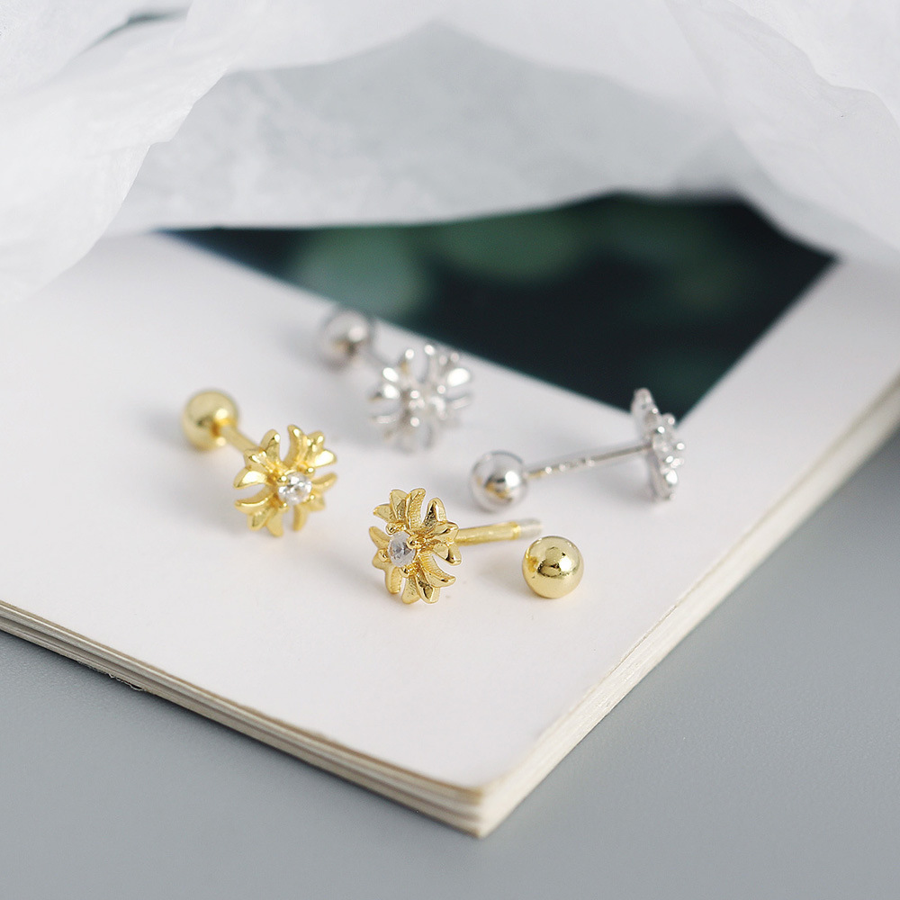 Fashion Geometric Sterling Silver Plating Ear Studs 1 Pair