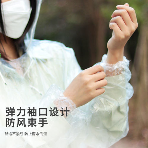 Disposable raincoat vacuum compression card packaging outdoor rafting travel adults and children thickened one-size-fits-all poncho