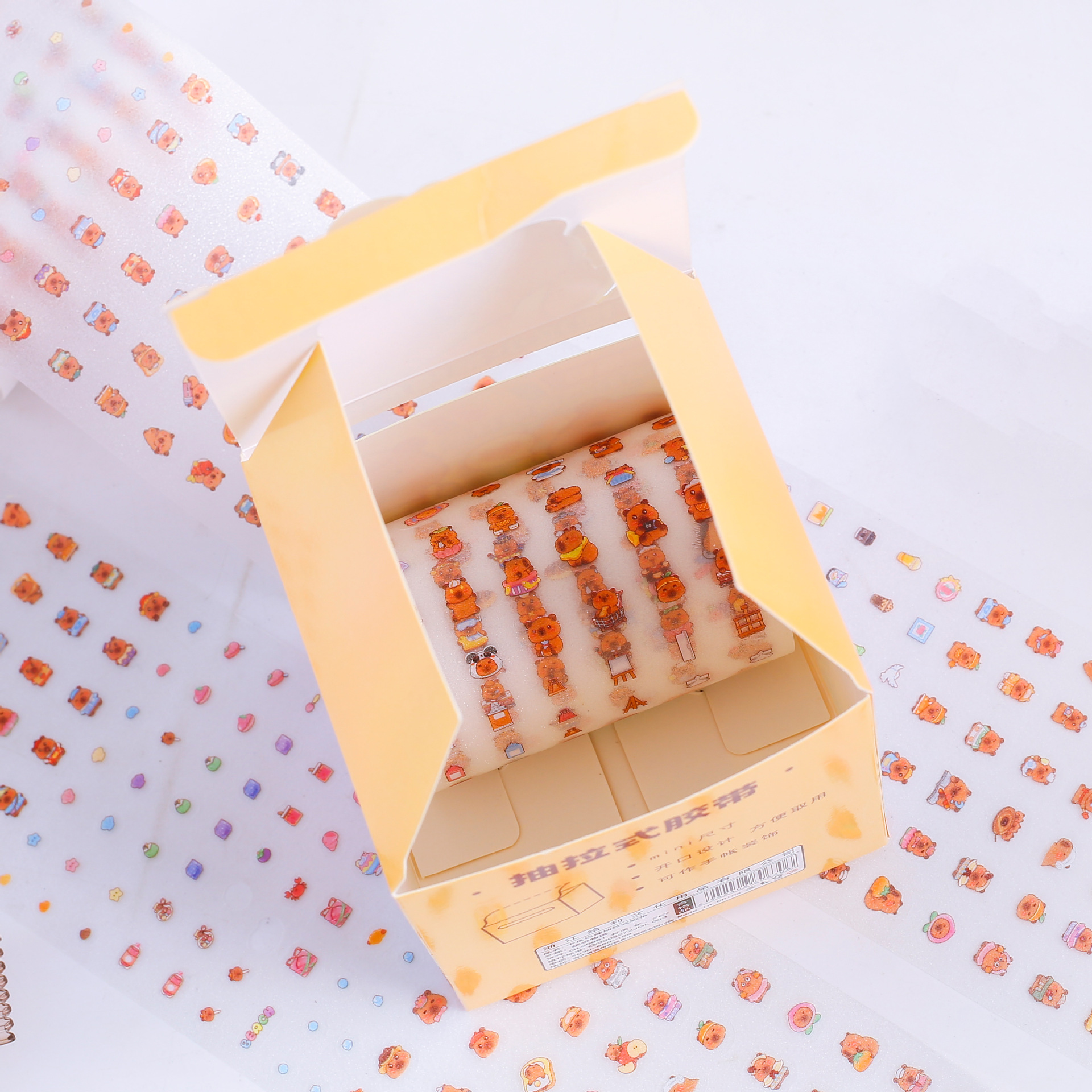 Cinta extraíble Jiuli, Kapiba, nariz pequeña picante, mini estilo lindo, material decorativo, pegatinas decorativas