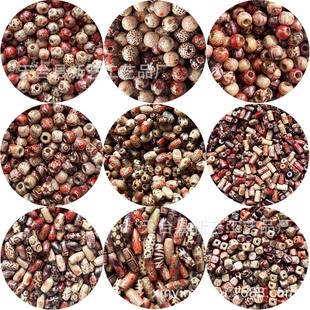 New Art Flower Beads Mixed Color DIY Beaded Wooden Loose Beads Large Hole Bag Flower Beads Dreadlock Jewelry Accessories Wooden Beads