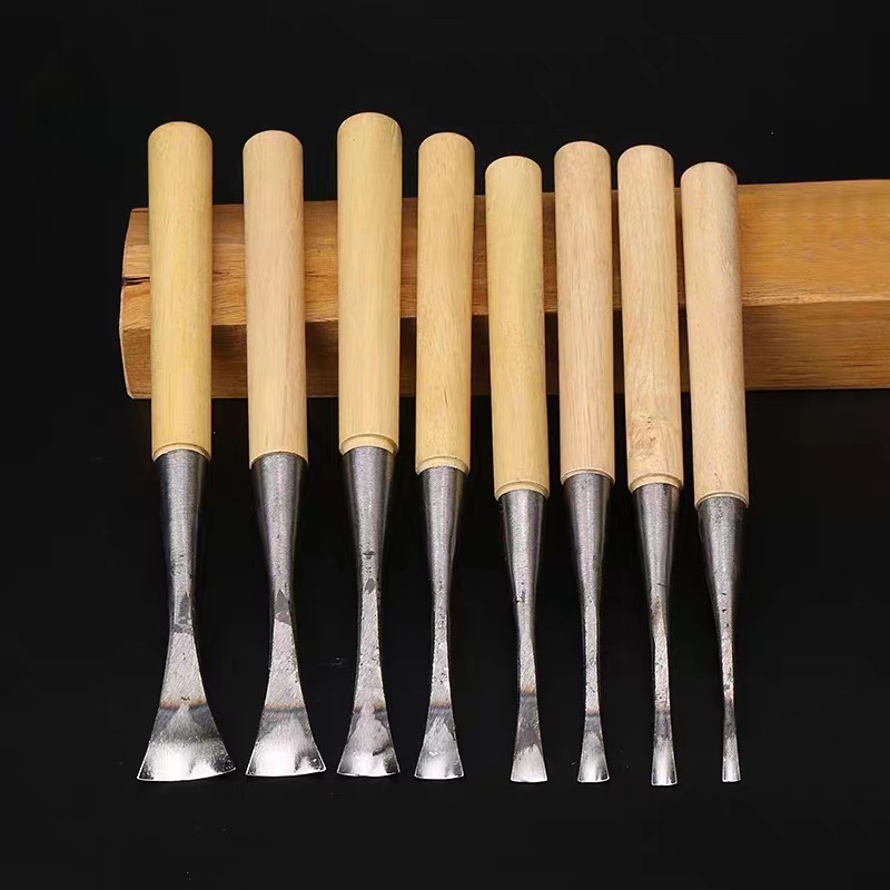 东阳雕刻刀打坯刀中圆打坯刀手工雕花凿子崖柏木根雕刻刀木工工具