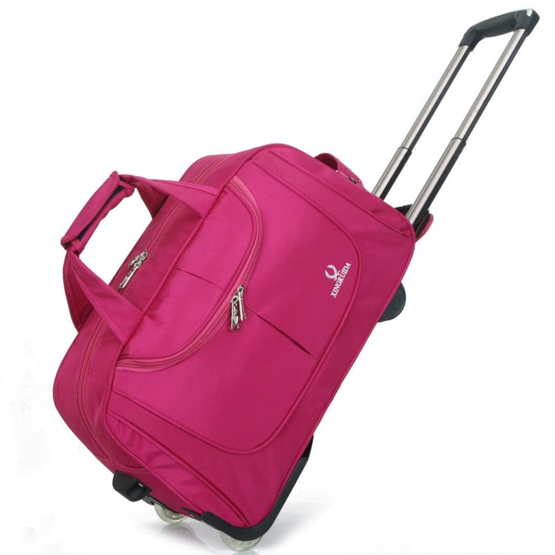 Foldable waterproof travel suitcase / handheld bag, telescopic handle and wheels, spacious, unbranded