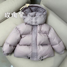 儿童韩版男女童加厚羽丝绒服宝宝保暖洋气外套安可拉红面包服冬装