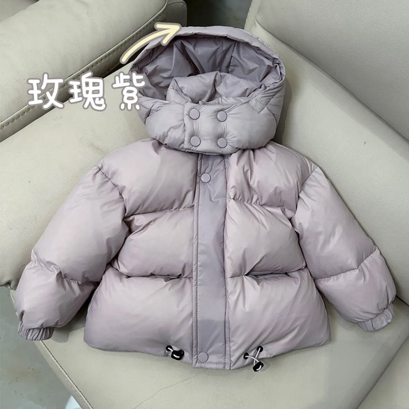儿童韩版男女童加厚羽丝绒服宝宝保暖洋气外套安可拉红面包服冬装