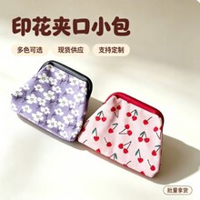 跨境爆款樱桃云朵编织包包高级感针织通勤化妆随身百搭手拿包碎花