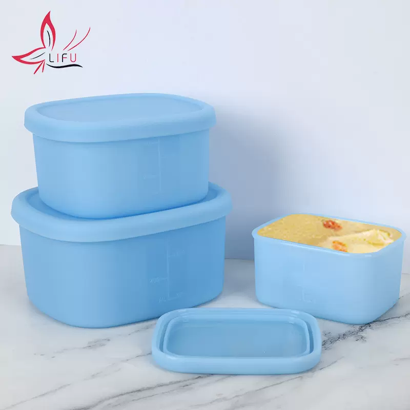 日式分装密封微波炉食品硅胶饭盒简约加厚保鲜盒食品级硅胶饭盒