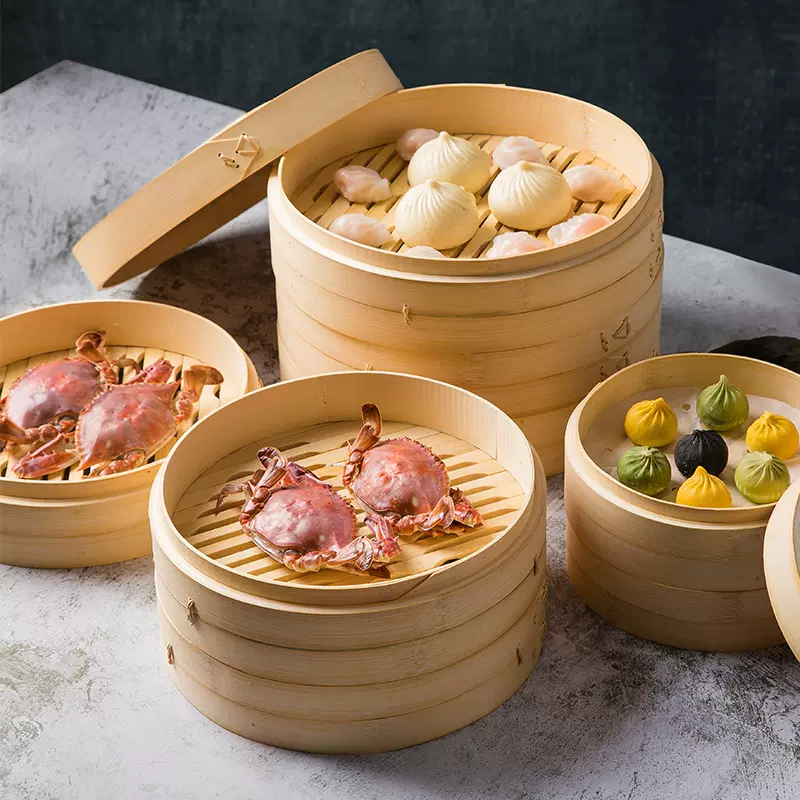 竹蒸笼商用家用批发小笼包馒头蒸饺楠竹毛竹制蒸笼手工竹笼屉包邮