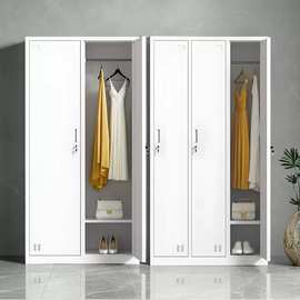 单门二门更衣柜铁皮柜带锁员工2门衣柜办公衣柜收纳柜拆装二门柜