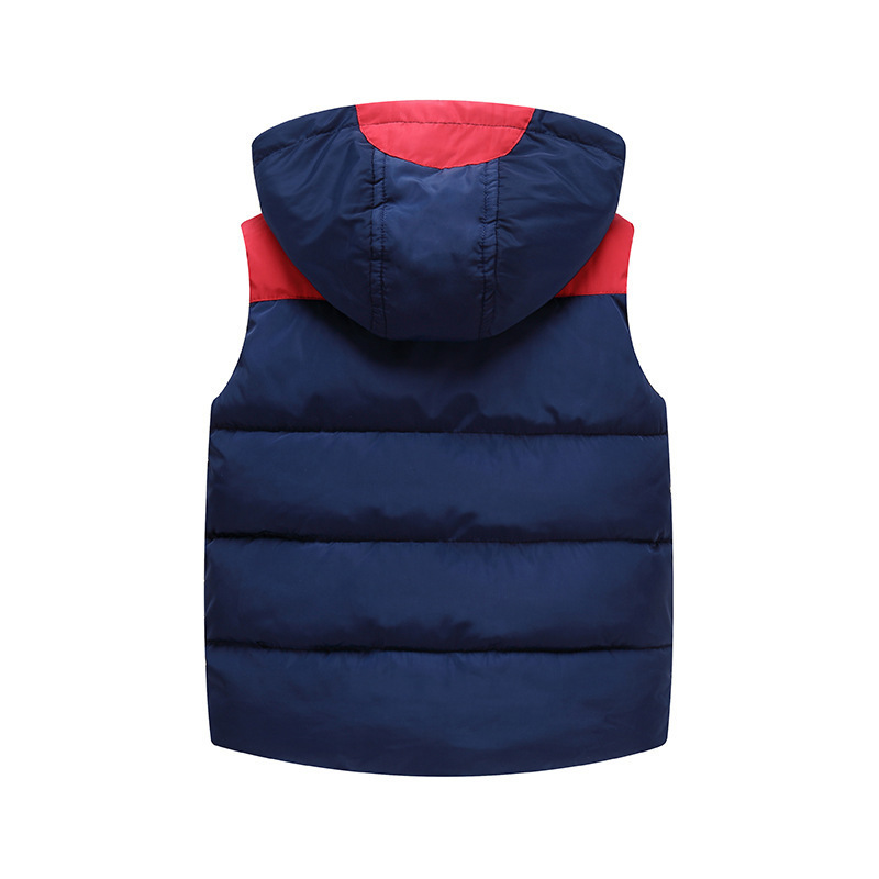 2025 nuevo invierno para niños engrosado chaleco de algodón de plumón buey corno botón color de los niños chaleco de comercio exterior modelado