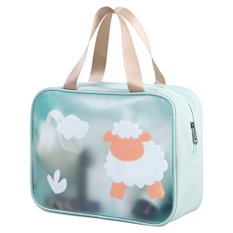 Portátil portátil de dibujos animados bolsa de baño impermeable bolsa de playa fitness natación húmeda y seca separación bolsa de lavado bolsa de almacenamiento de PVC
