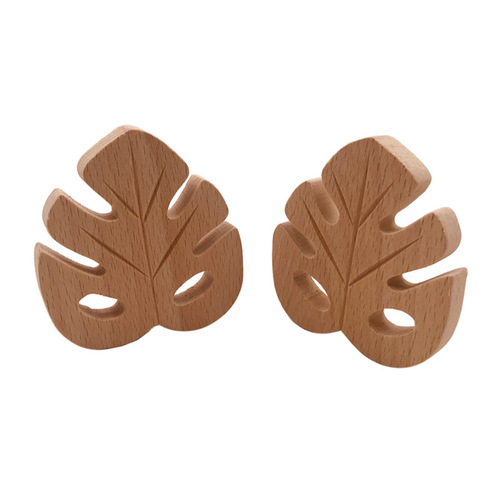 Factory direct supply beech cartoon animal baby wooden ring teether beech molar stick baby teething toy accessories