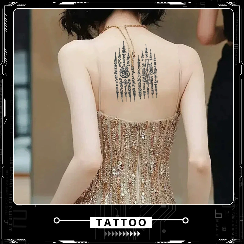 [14 вариантов] Thai Bible explosion half -armed herbal juice tattoo sticker waterproof long -lasting male high face value