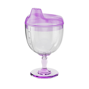 Highly Transparent Colorful Plastic Goblet Kidsren's Wine Glass Juice Cup Kidsren's Milk Cup Learning Drinking Cup Anti-Fall 180ml